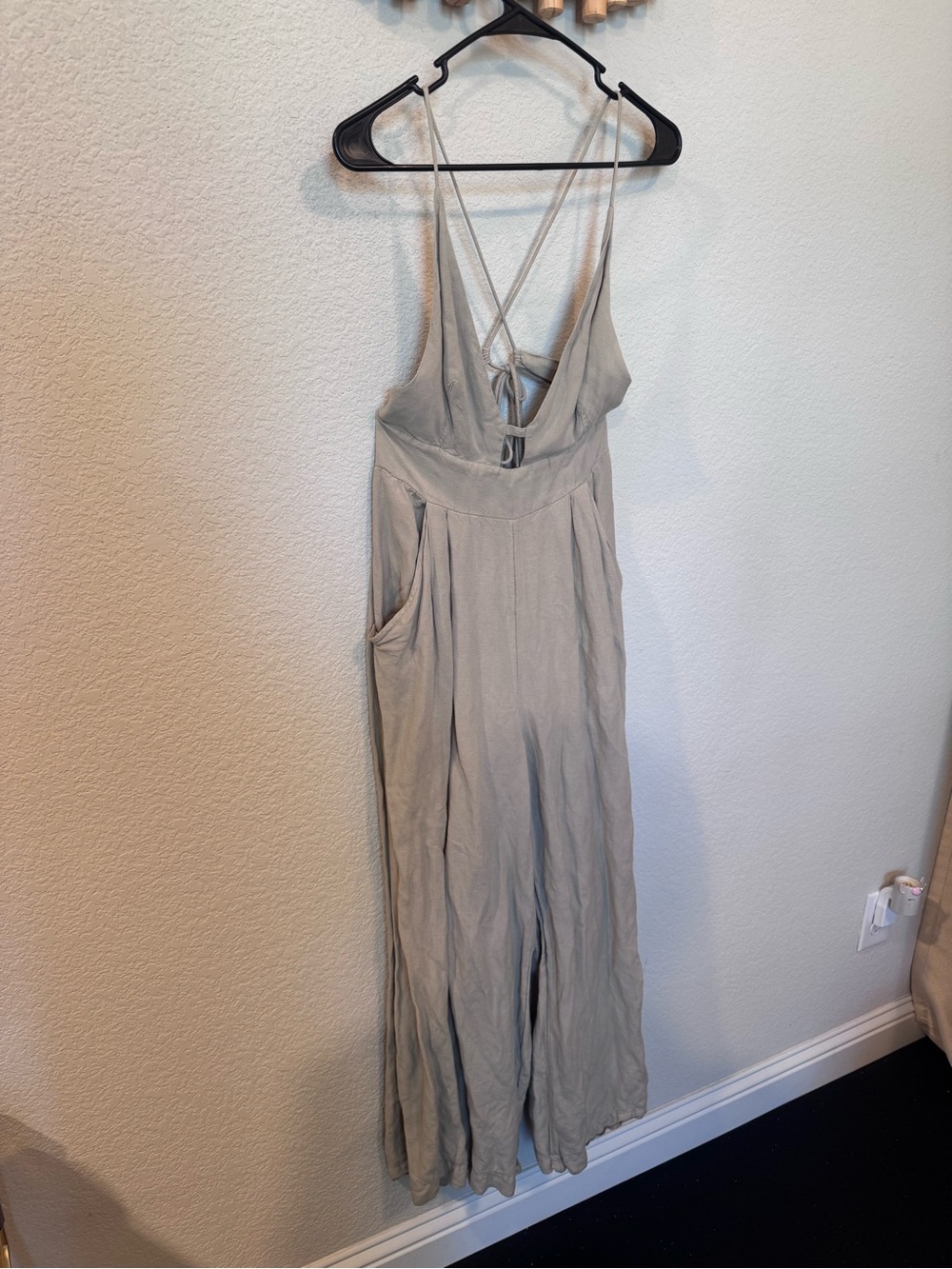 Free People Women’s Taupe Wide Leg Boho Jumpsuit Size Small - Picture 5 of 11